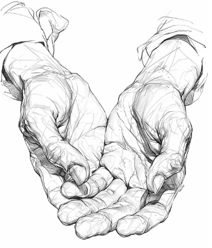 Hand-drawn hands